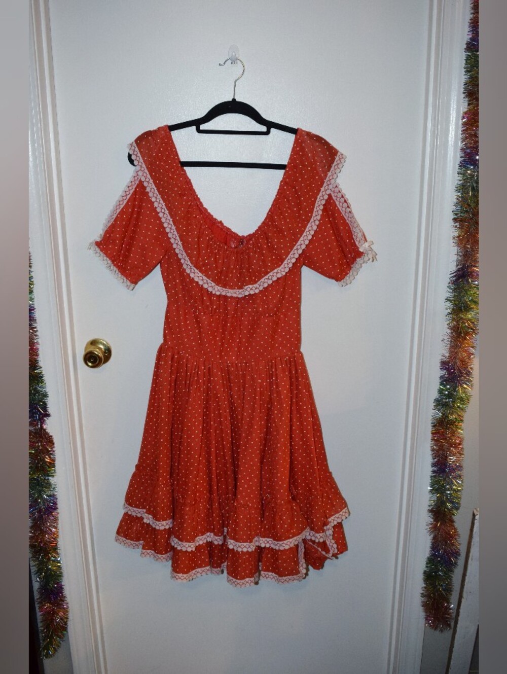 Barbara's Western Fashions Vintage Red Polka Dot Square Dancing Dress Size 10